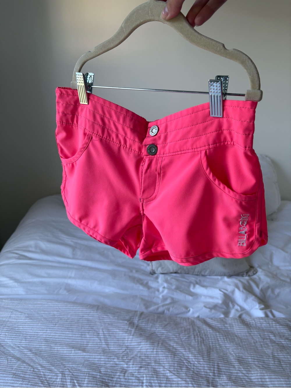 vintage 90's y2k billabong Neon Pink swim sport Shorts - Picture 2 of 3